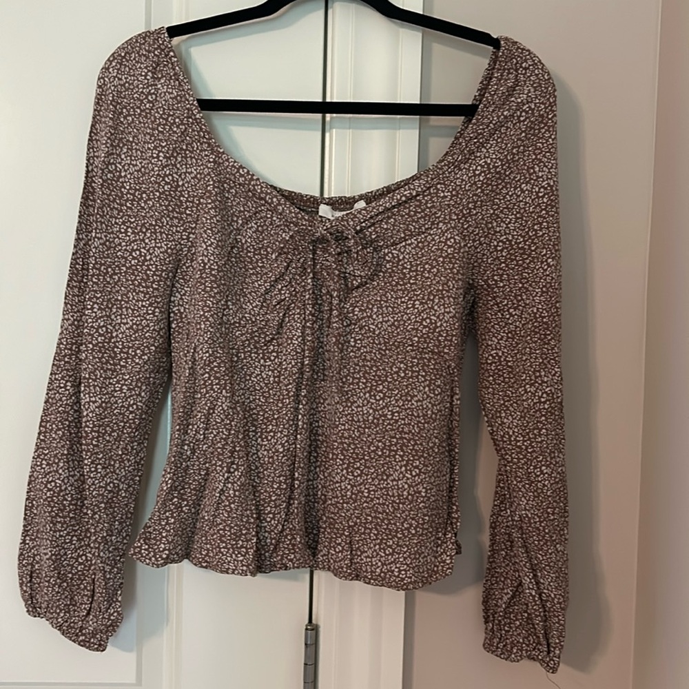 Urban Romantics tan lightweight blouse